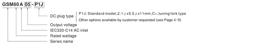 GSM60A Series Model Encoding