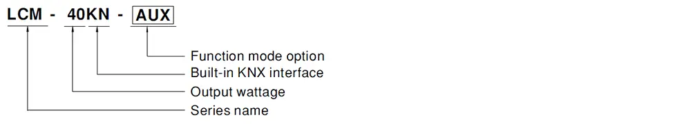 LCM-40KN Series Model Encoding